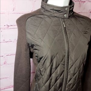 Saint James - Ribbed Knit Quilted Zip Jacket - L